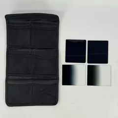 Black Nylon Camera Filter Wallet Case W/ 4 Filters Measuring 3.25 x 3.75 Inches