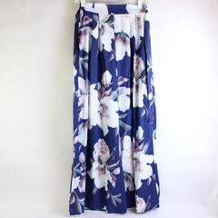 Unbraned Sheer Flowy Floral Blue/White Wide Leg Lounge Pants Womens Size Medium