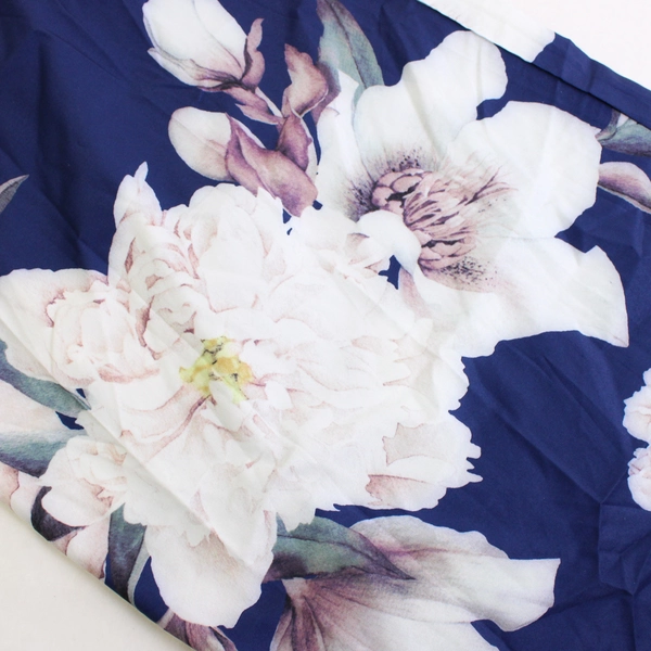 Unbraned Sheer Flowy Floral Blue/White Wide Leg Lounge Pants Womens Size Medium