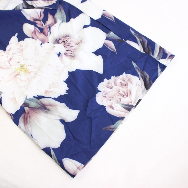 Unbraned Sheer Flowy Floral Blue/White Wide Leg Lounge Pants Womens Size Medium