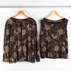 Dressbarn Collection 2-Pc Set Floral Pattern Tank & Beaded Jacket Women's 22/24