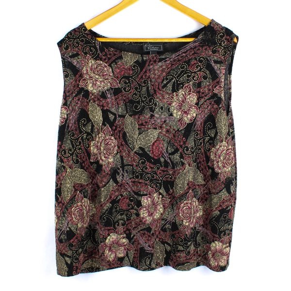 Dressbarn Collection 2-Pc Set Floral Pattern Tank & Beaded Jacket Women's 22/24