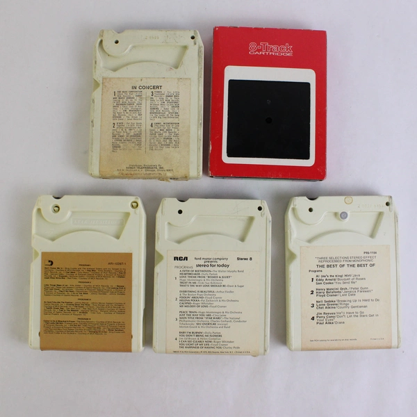 Lot of 5 Vintage 8 Track Tapes Featuring Various Artists & Genres 