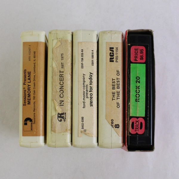 Lot of 5 Vintage 8 Track Tapes Featuring Various Artists & Genres 