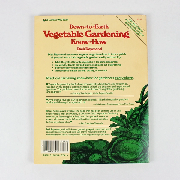Down to Earth Vegetable Gardening Know How Dick Raymond 1982 PB Revised Ed