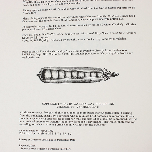 Down to Earth Vegetable Gardening Know How Dick Raymond 1982 PB Revised Ed