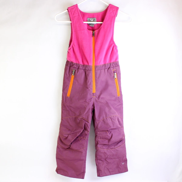 White Sierra Think Outside Pink/Purple Overall Bib Snow Pants Kids Size 4T