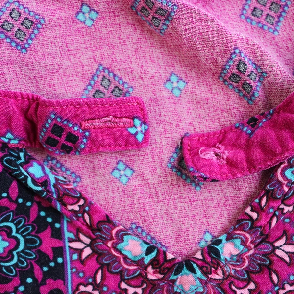 Justice Purple Diamond Pattern Quarter Length Sleeve Shirt Dress Girls Size 10