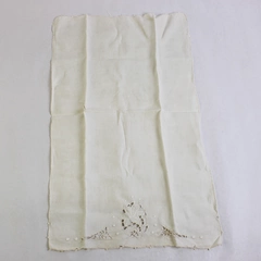 Vintage Off-White Floral Cutwork Embroidered Guest Towel
