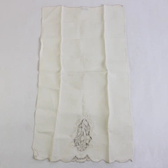 VTG Mastercraft Off-White Cutwork Flower Design Embroidered Guest Towel Flawed