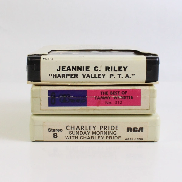 Lot of Three Vintage 8 Tracks Featuring Various Country Artists Untested