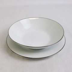 2 Pc Set Vintage Noritake Reina 6450Q Soup Bowl and Salad Plate