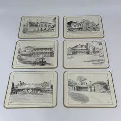 Set of 6 Jason Australia Historic Homes Print Placemats By Artist Clarrie Cox