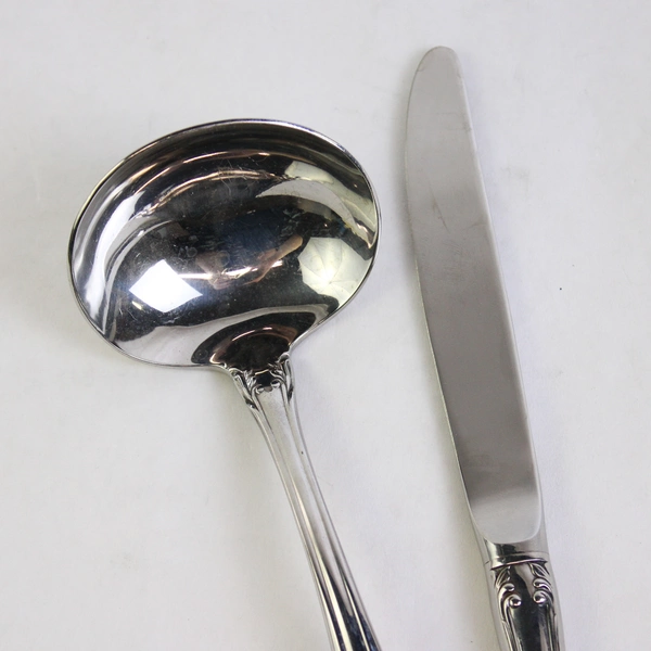 Lot of 2 Momento Stainless Flatware by Gorham -  Hollow Knife, Gravy Laddle