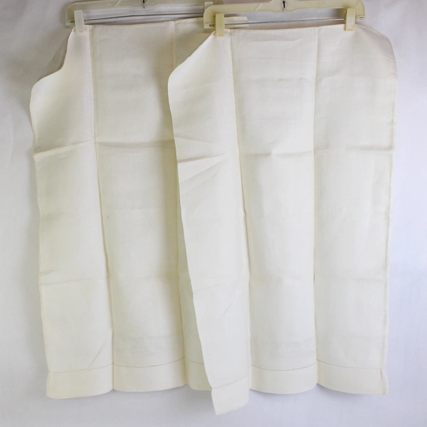 Set of 2 Vintage Off-White Queen Pillowcases 21"x 33" Flawed