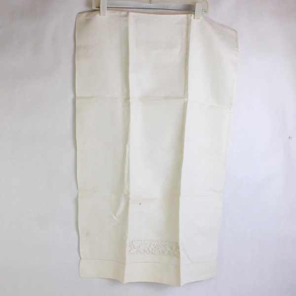 Set of 2 Vintage Off-White Queen Pillowcases 21"x 33" Flawed