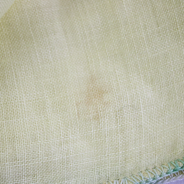 Women's Vintage Yellow Handkerchief Dangling Embroidered Flower Design Flawed