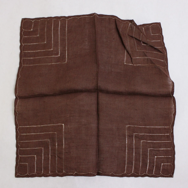 Lot of 4 Women's Vintage Handkerchiefs Purple Green Brown Black