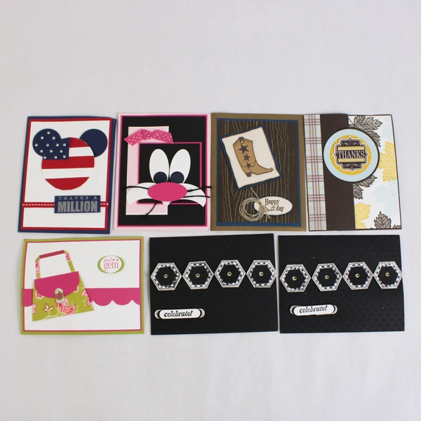 Lot of 7 Stampin' Up Handmade Greeting Cards Various Occasions