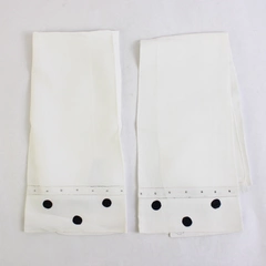 Set of 2 Vintage Linen Guest Towels White with Black Polka Dot Applique