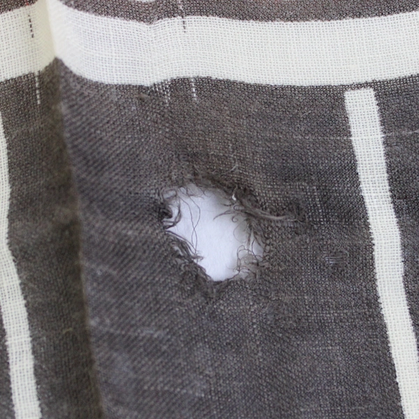 Lot of 2 Vintage Handkerchiefs Red Gray Cream Floral & Geometric Flawed