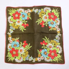 Women's Vintage Multicolor Floral Design Handkerchief