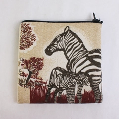Women's Coin Purse Mom and Baby Zebra Design