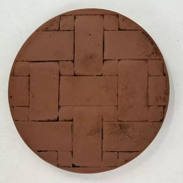 Longaberger Pottery Button Basket Brick Pottery Warming Stone Bread 6” Round