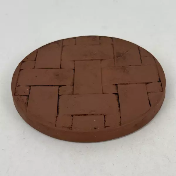 Longaberger Pottery Button Basket Brick Pottery Warming Stone Bread 6” Round