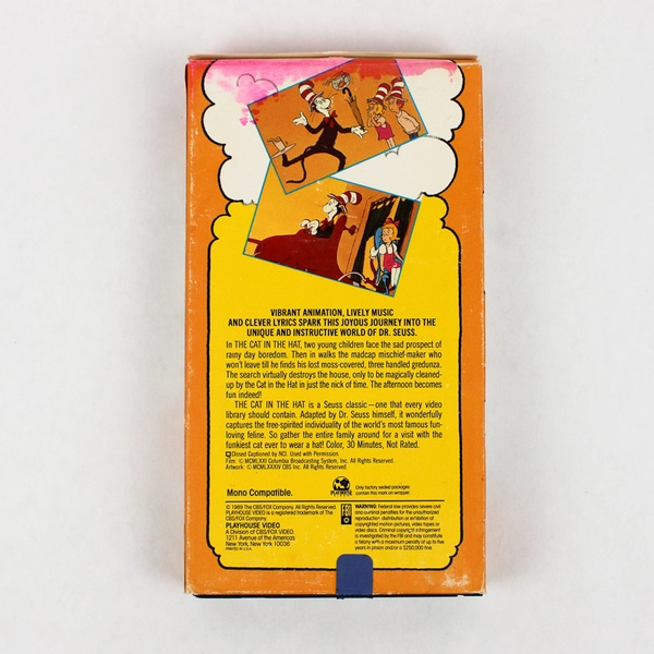 Dr. Seuss: The Cat In The Hat VHS 1989 Cartoon Closed Captioned Hi-Fi Stereo