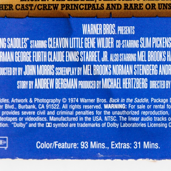 Blazing Saddles VHS Tape Mel Brooks 1974 Special Edition Warner Bros