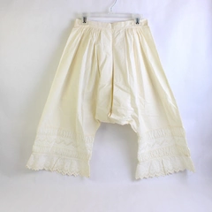Vintage Off-White Mid-Calf Costume Bloomers 24" Waist Flawed