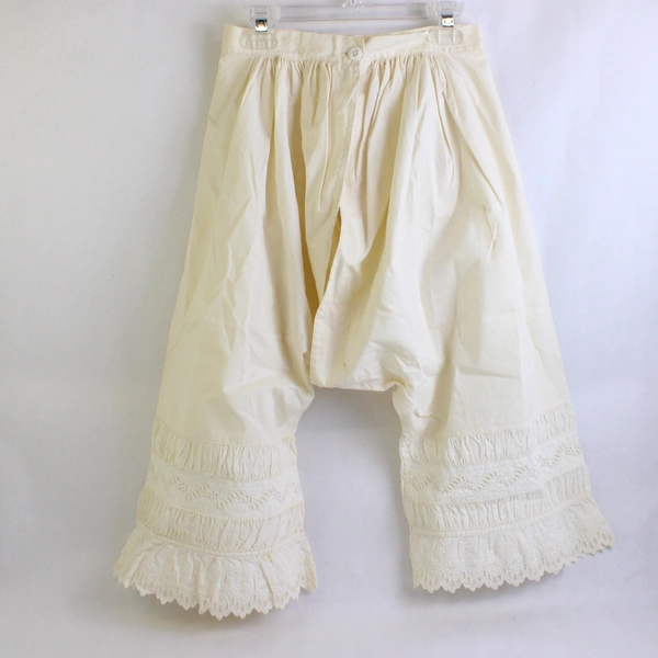 Vintage Off-White Mid-Calf Costume Bloomers 24" Waist Flawed