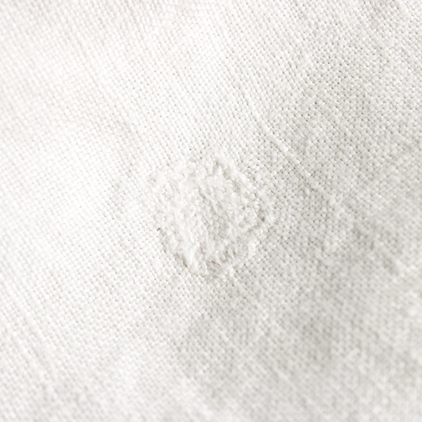 Vintage Off-White Blue and Yellow Cotton Picnic Tablecloth 50" x 64"