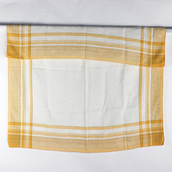 Lot of 2 Plaid Picnic Tablecloths Blue and Yellow Flawed