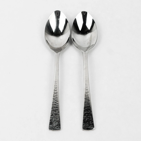Set of 2 Gorham Biscayne 18/10 Stainless Steel 6" Teaspoons Hammered