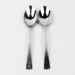 Set of 2 Gorham Biscayne 18/10 Stainless Steel 6" Teaspoons Hammered