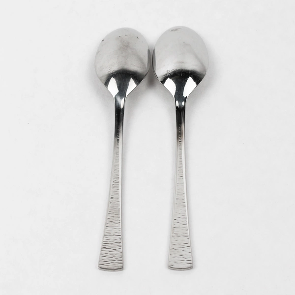 Set of 2 Gorham Biscayne 18/10 Stainless Steel 6" Teaspoons Hammered