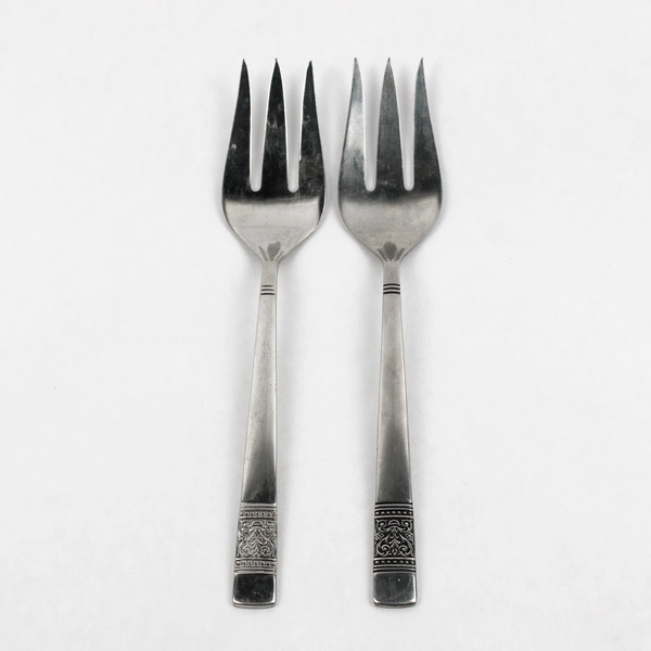 Set of 2 Gorham Amphora Cold Meat Serving Fork Stainless Glossy 9" Flatware