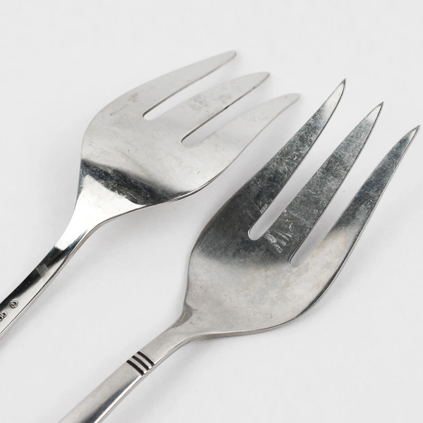 Set of 2 Gorham Amphora Cold Meat Serving Fork Stainless Glossy 9" Flatware