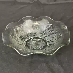 Vintage Jeannette Glass Iris And Herringbone 9 1/2 Inch Salad Bowl