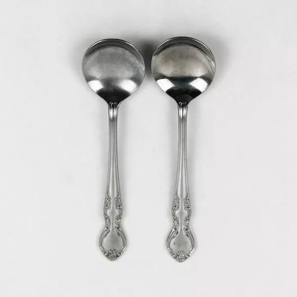 Lot of 2 Nasco Elizabeth 7" Gumbo Soup Spoon Stainless Steel Japan