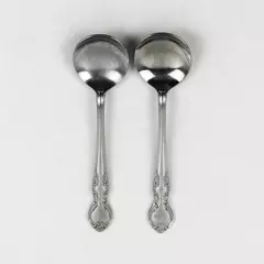 Lot of 2 Nasco Elizabeth 7" Gumbo Soup Spoon Stainless Steel Japan