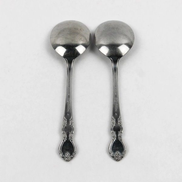 Lot of 2 Nasco Elizabeth 7" Gumbo Soup Spoon Stainless Steel Japan