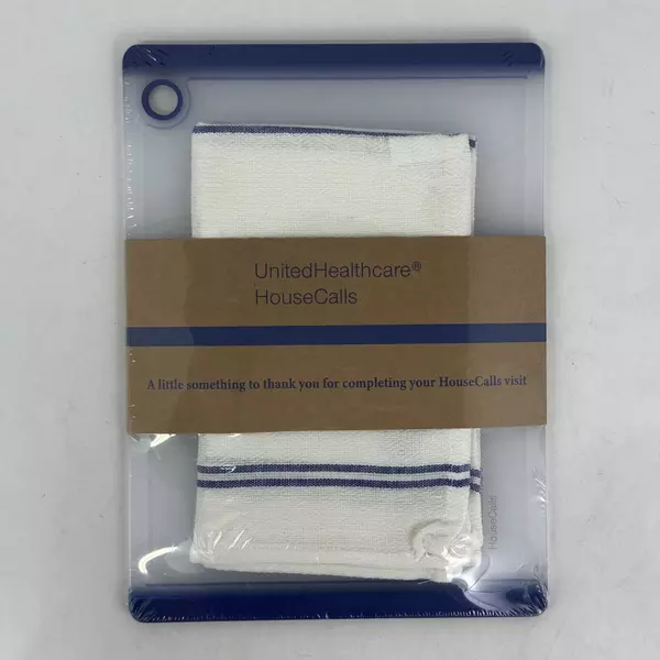 United Healthcare House Calls Kitchen Dish Towel & Cutting Board Set NEW
