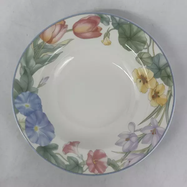 Lot of 3 Mikasa Spring Legacy Wide Rim Floral China Soup or Pasta Bowls 9 Inch
