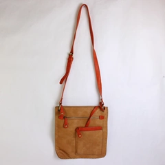 Shiraleah Tan and Orange Faux Leather Crossbody Purse and Wallet Set