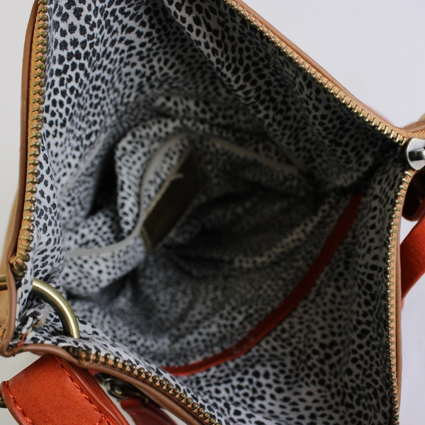 Shiraleah Tan and Orange Faux Leather Crossbody Purse and Wallet Set