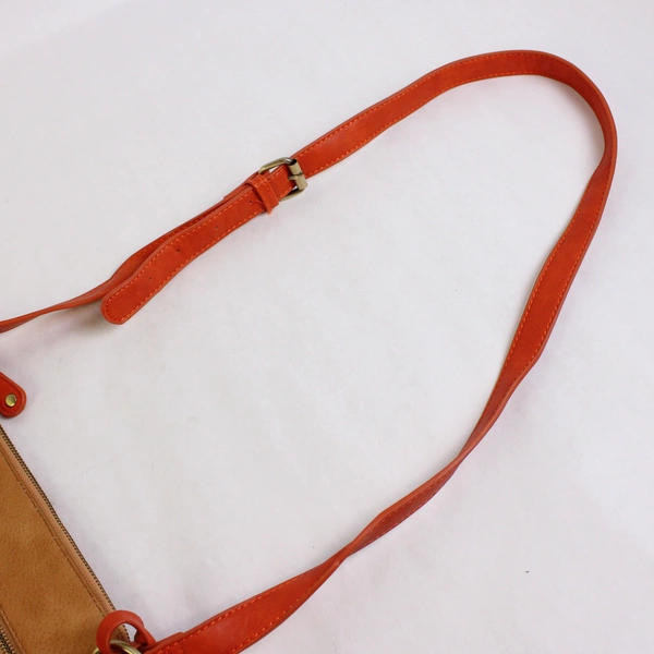 Shiraleah Tan and Orange Faux Leather Crossbody Purse and Wallet Set