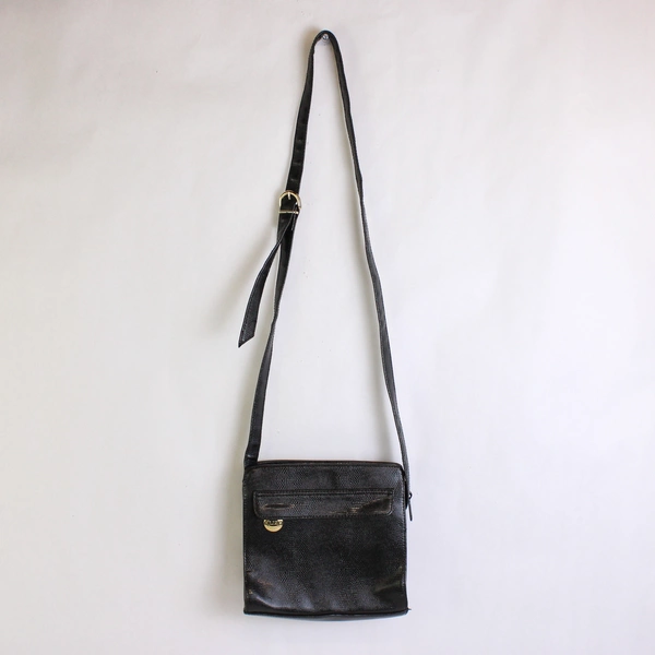 Liz Claiborne Small Black Faux Alligator Skin Crossbody Purse